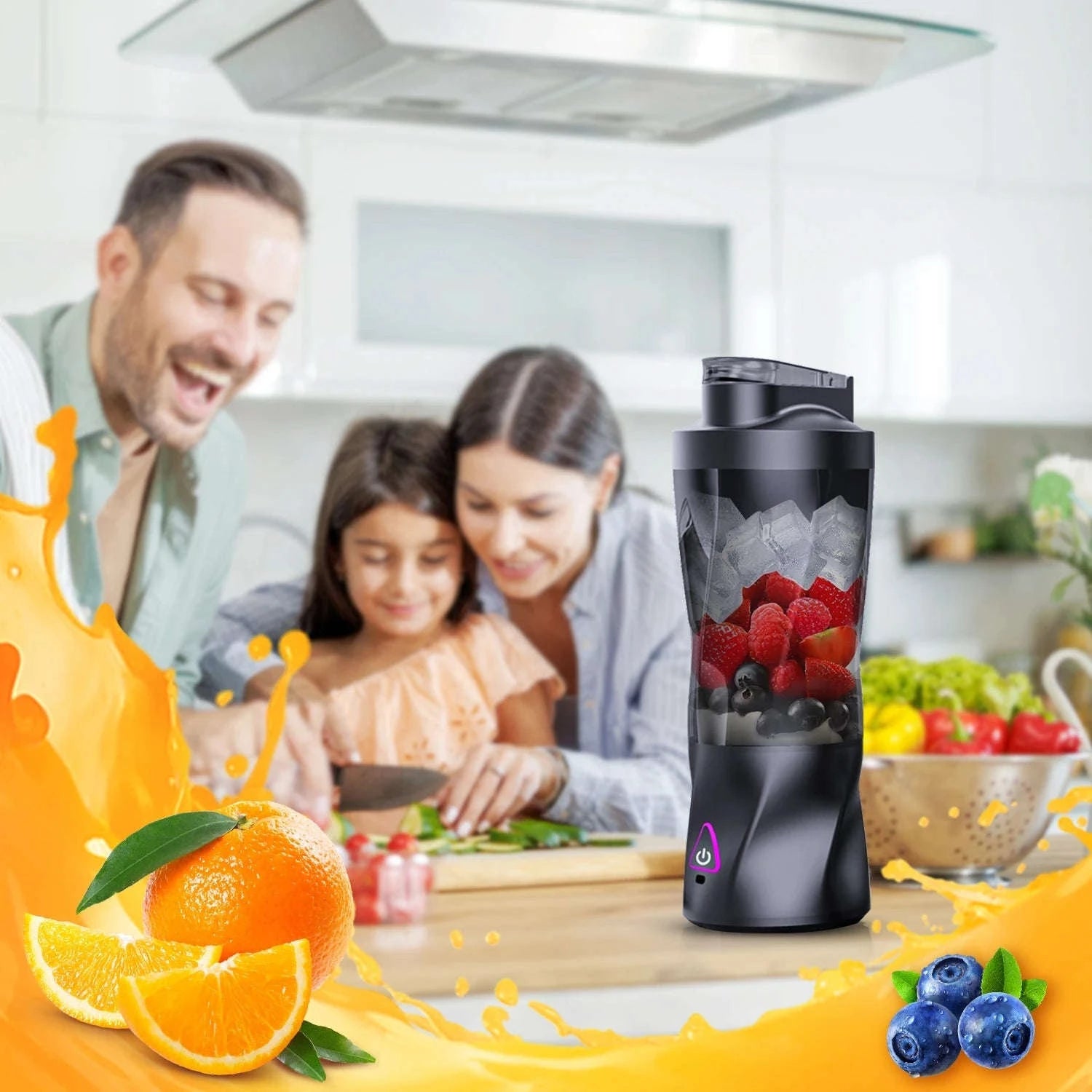 Electric Portable Juicer Blender 700ml USB Rechargeable-HD-10 Black / 11.1