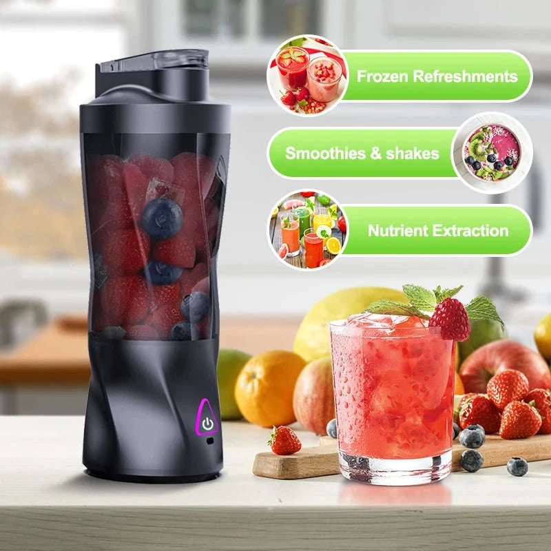 Electric Portable Juicer Blender 700ml USB Rechargeable-HD-10 Black / 11.1