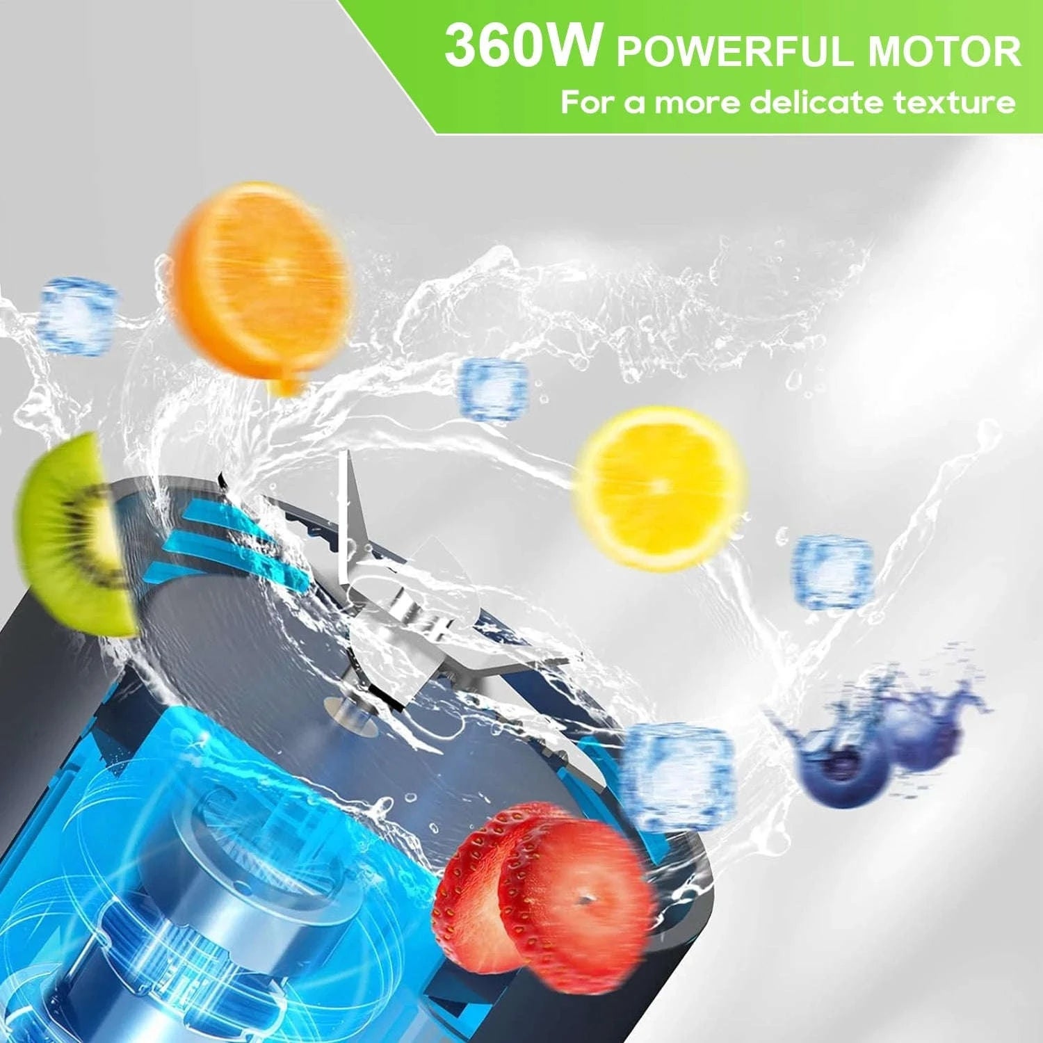Electric Portable Juicer Blender 700ml USB Rechargeable-HD-10 Black / 11.1