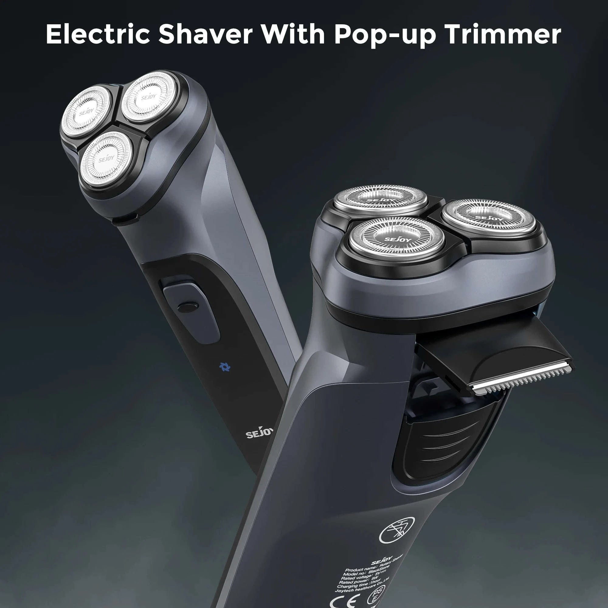 Electric Rotary Shaver for Men with 3D Floating Triple Blades-Blue / United States