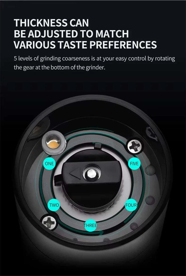 Electric Salt and Pepper Grinder Set with Rechargeable Base-KYMQ-32C-H52