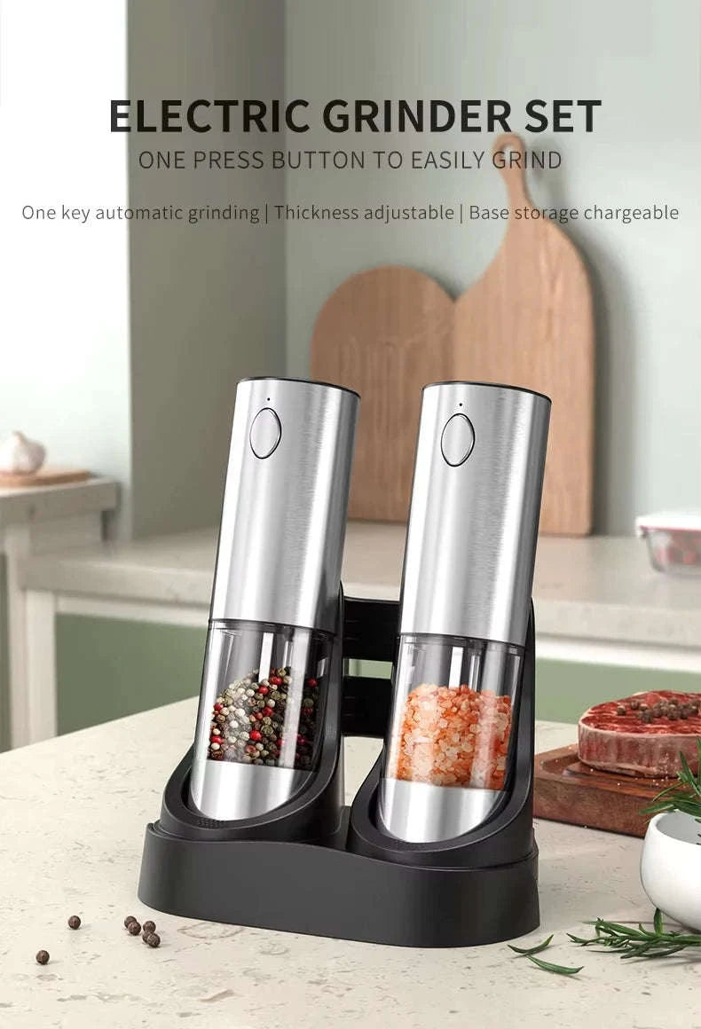Electric Salt and Pepper Grinder Set with Rechargeable Base-KYMQ-32C-H52
