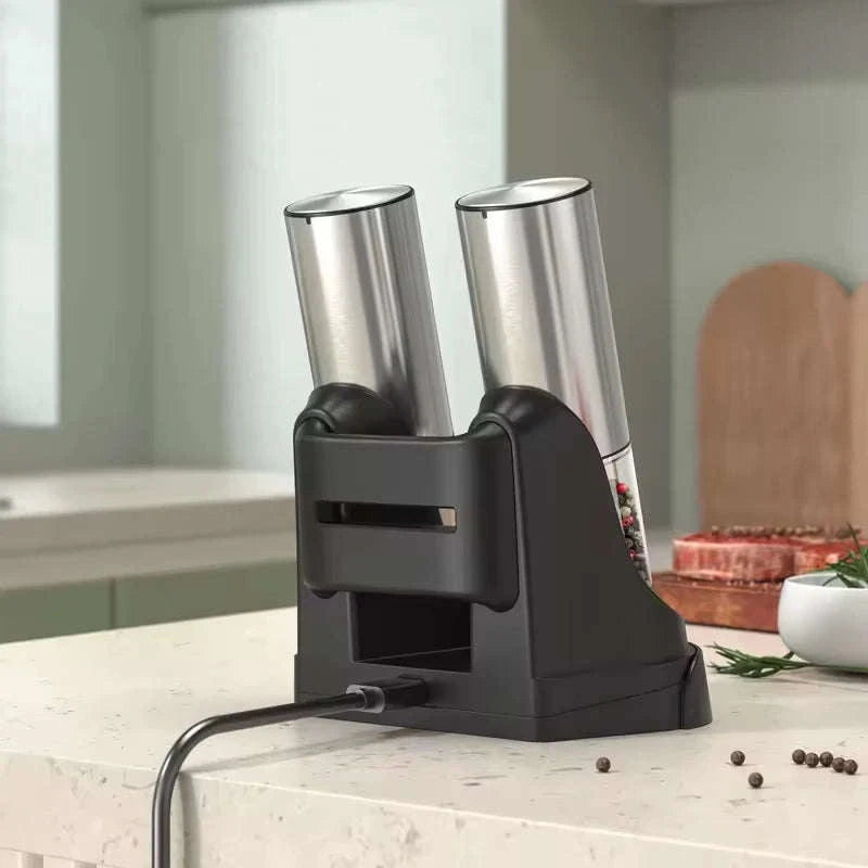 Electric Salt and Pepper Grinder Set with Rechargeable Base-KYMQ-32C-H52