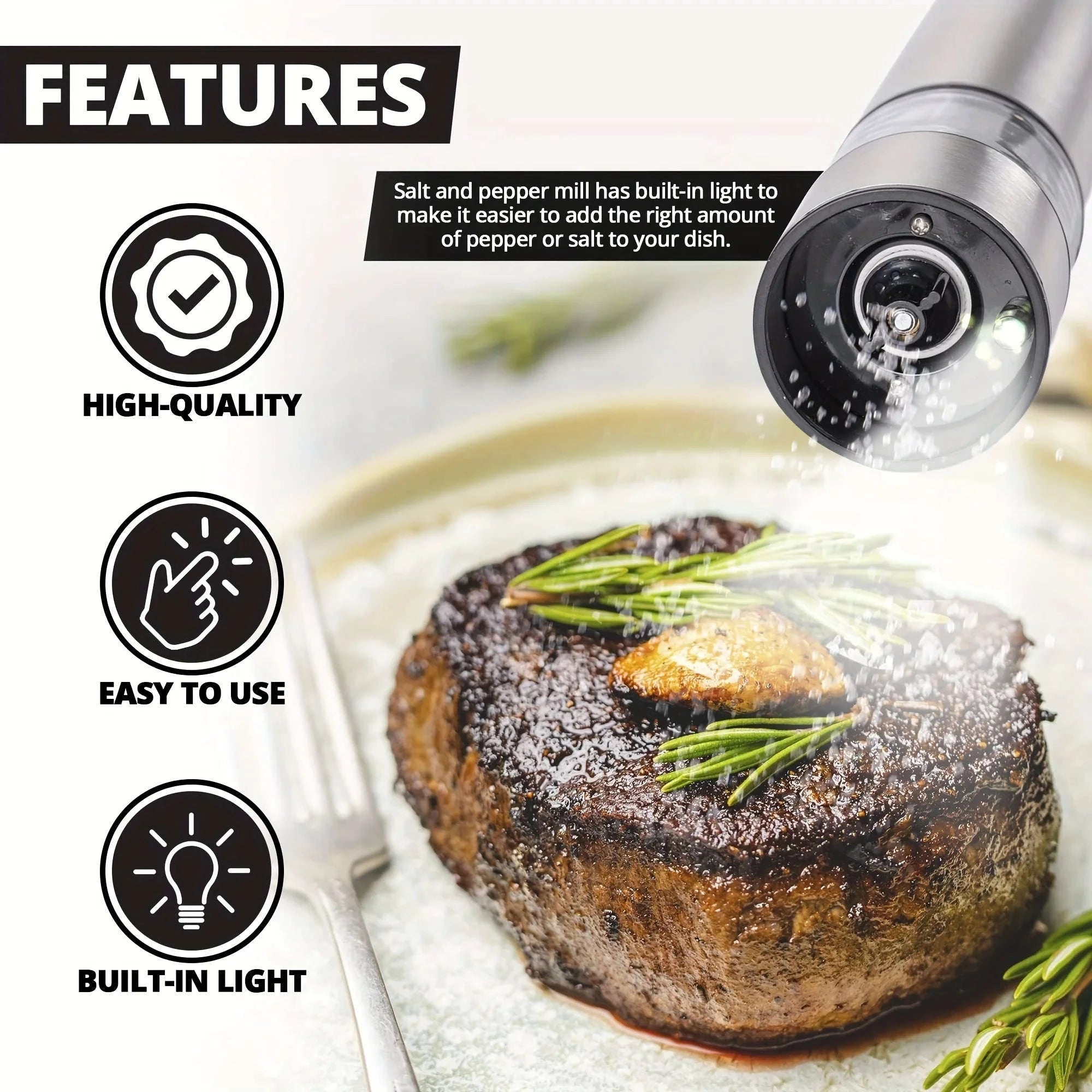 Electric Salt & Pepper Grinder Set-2pcs