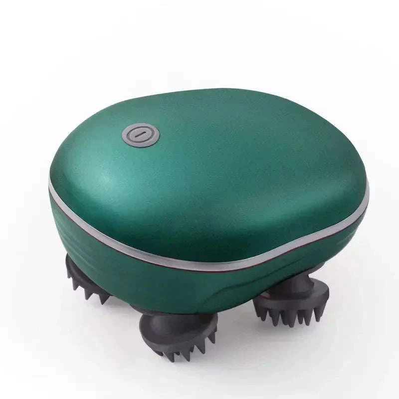Electric Scalp Head Massager with Red Light Therapy-green