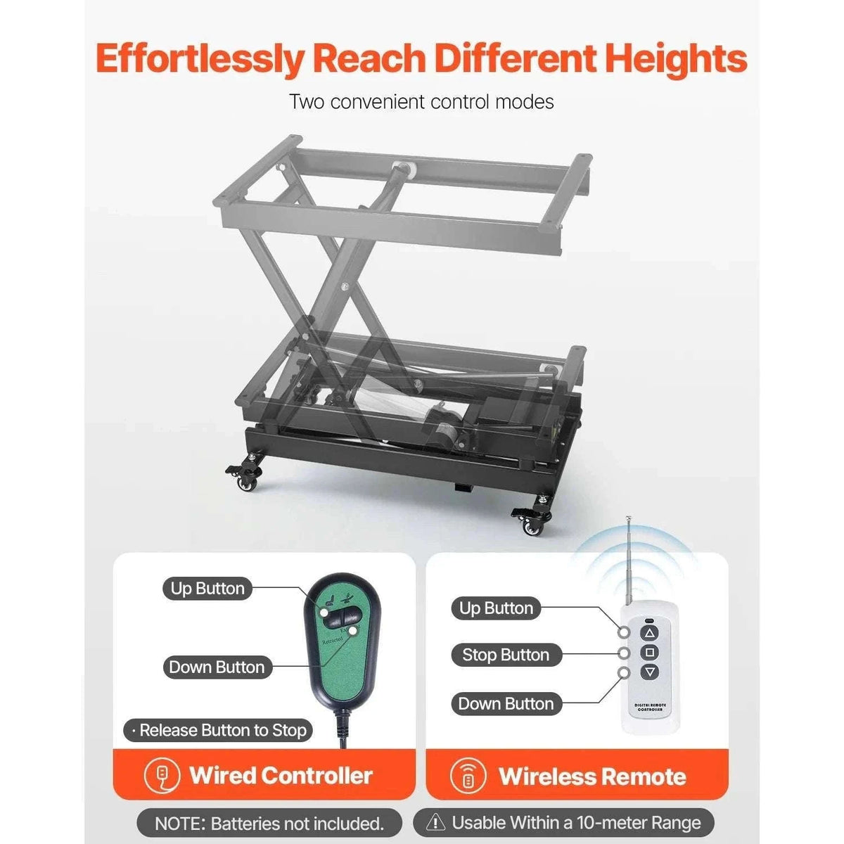 Electric Scissor Lift Table 330lb Adjustable 8–28in Platform-330lbs / Mexico