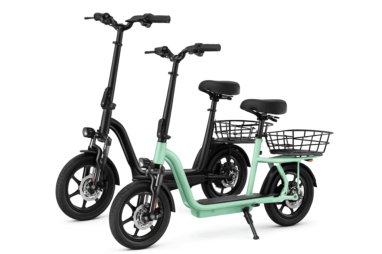Electric Scooter with Seat 500W Motor 35KM Range 12" Tires-green / france