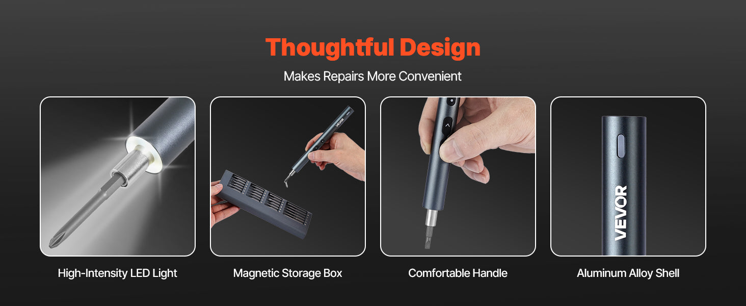 Precision Electric Screwdriver Set with 48 Bits, LED & Fast Charging