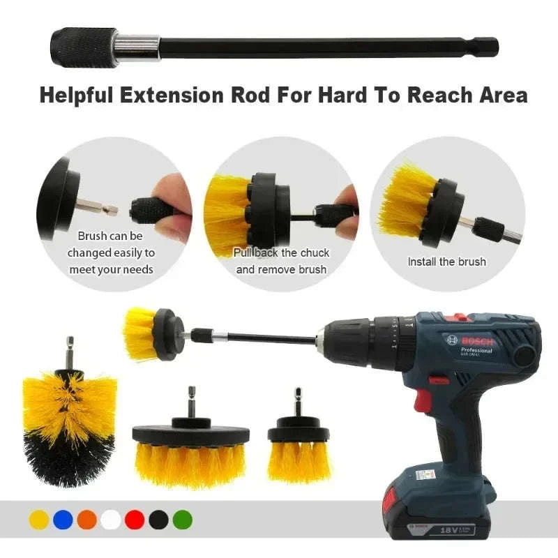 Electric Scrubber Brush Drill Kit-C