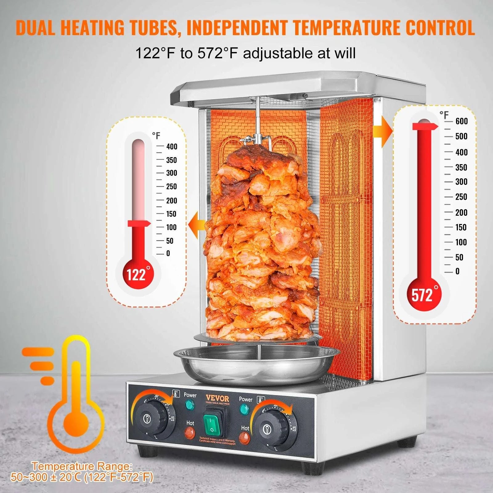 Electric Shawarma Grill Machine 13.7lb Vertical Rotisserie Cooker-US plug 110V / US / United States