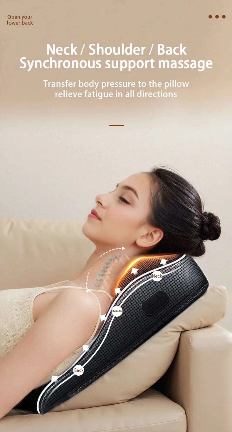 Electric Shiatsu Massage Pillow for Neck and Back-Ordinary model / EU Plug