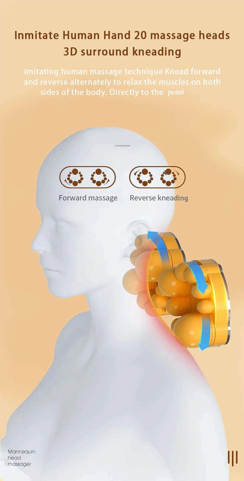 Electric Shiatsu Massage Pillow for Neck and Back-Ordinary model / EU Plug