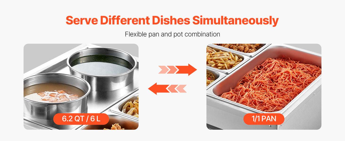 Electric Soup Warmer Bain Marie 1500W with Pots & Pans Set-1500W / United States