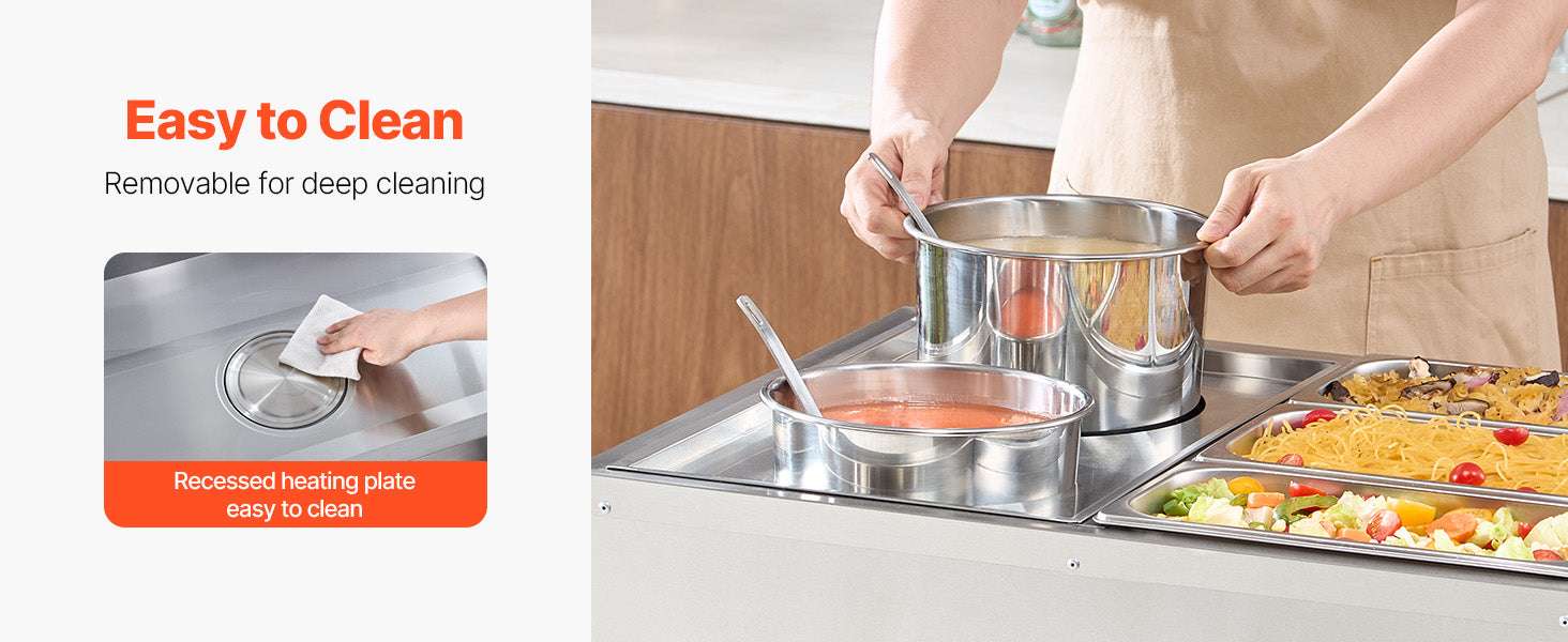 Electric Soup Warmer Bain Marie 1500W with Pots & Pans Set-1500W / United States