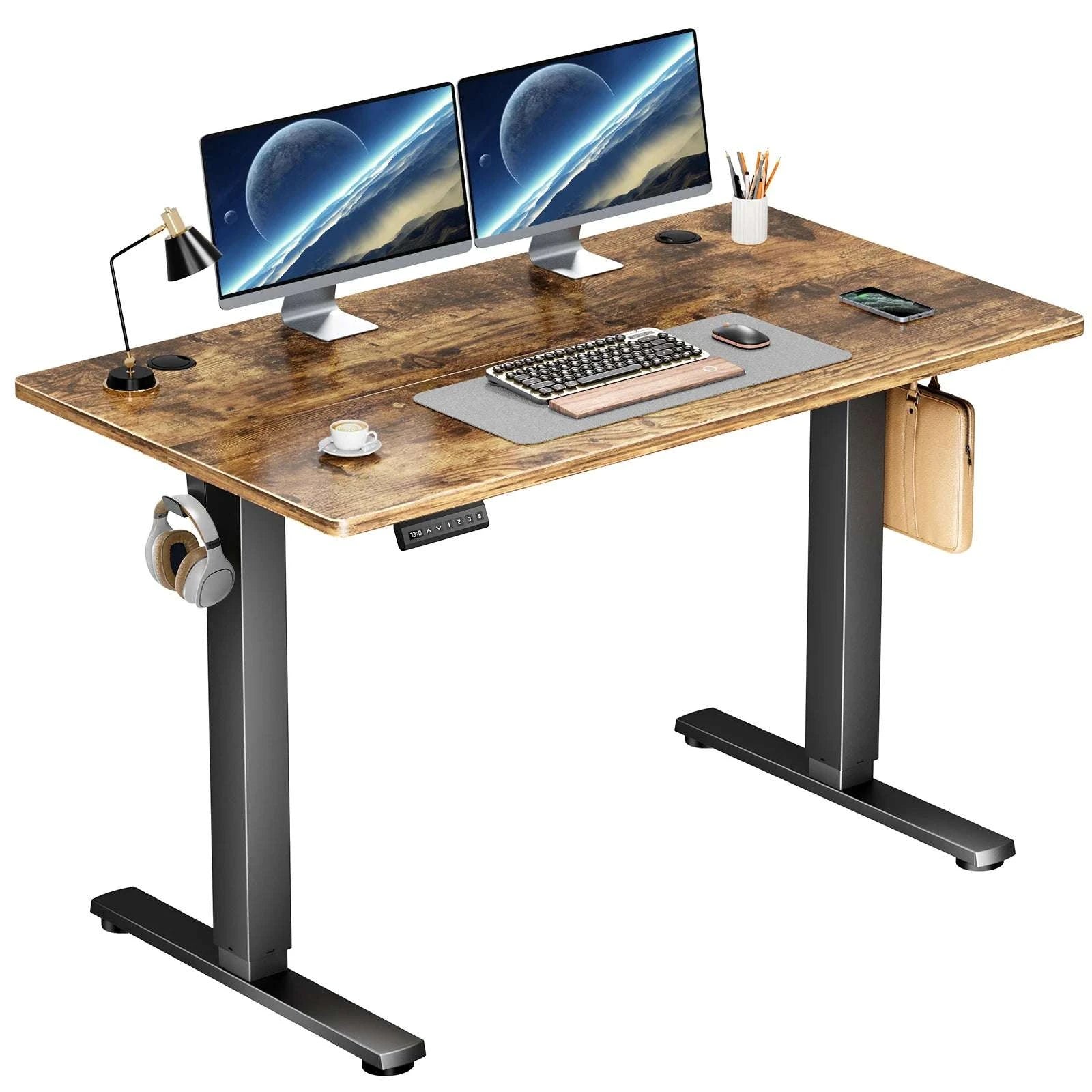 Electric Standing Desk 40x24 Adjustable Sit Stand Workstation-White / United States