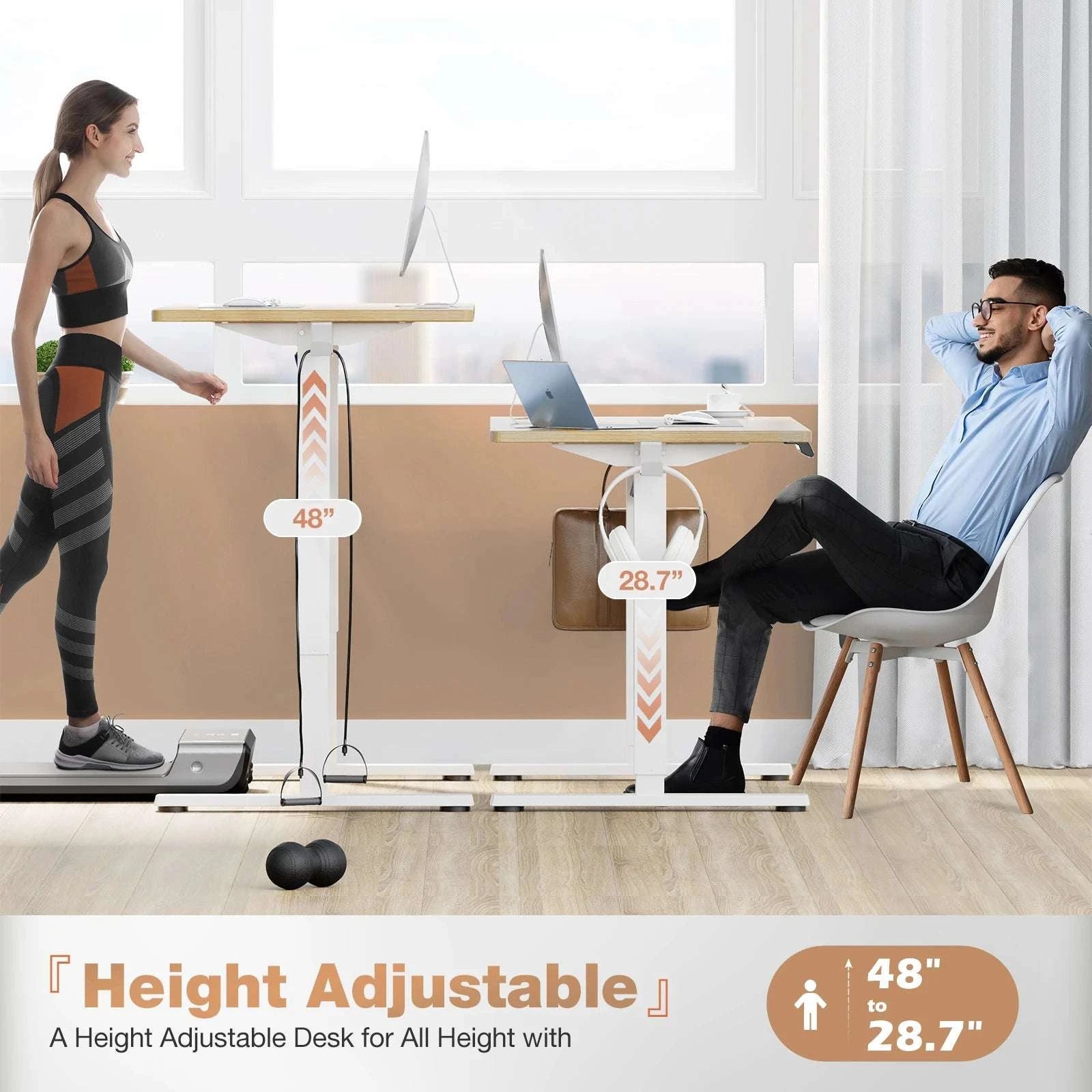 Electric Standing Desk 40x24 Adjustable Sit Stand Workstation-White / United States