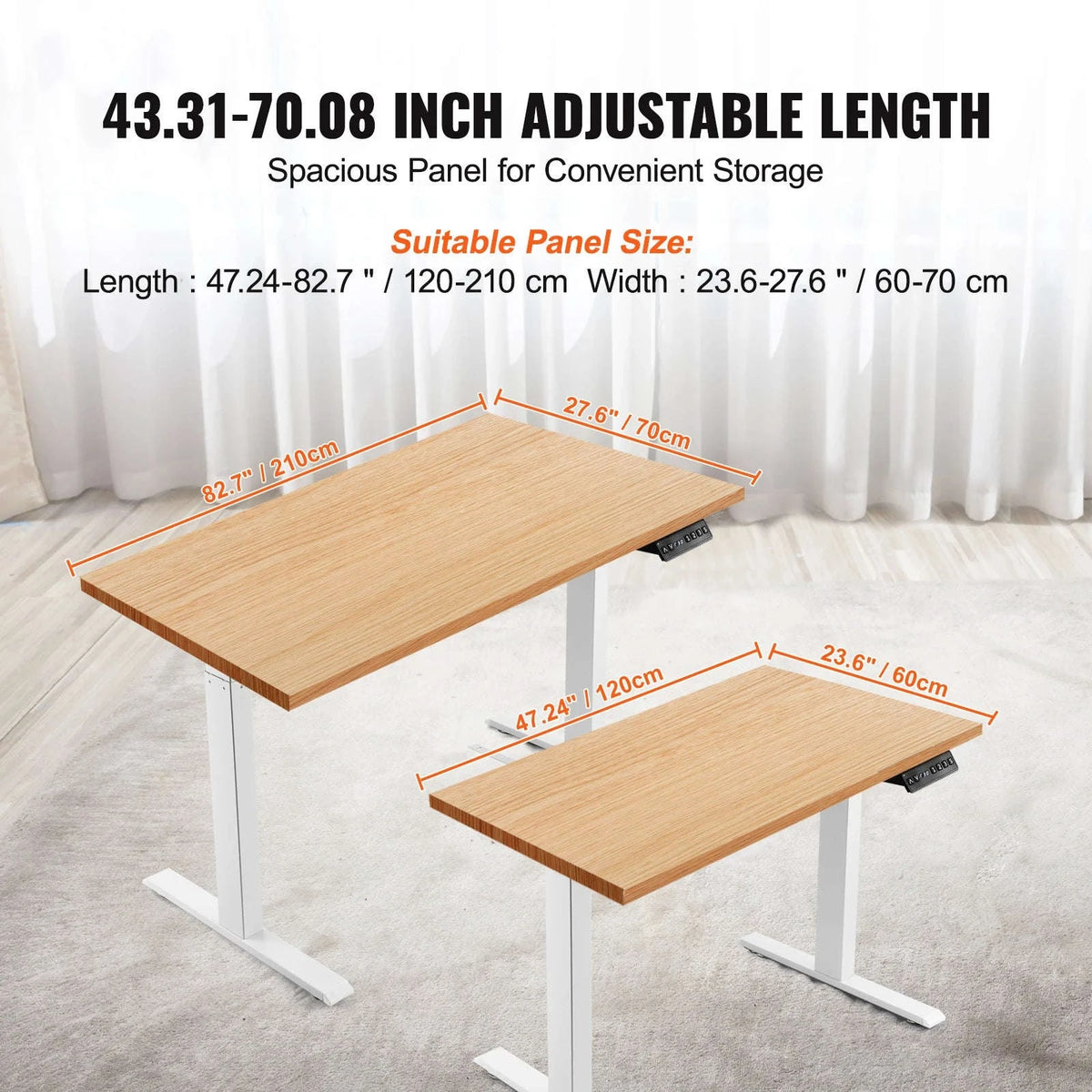 Electric Standing Desk Frame Adjustable Black White-Dual 70to120cm white / france