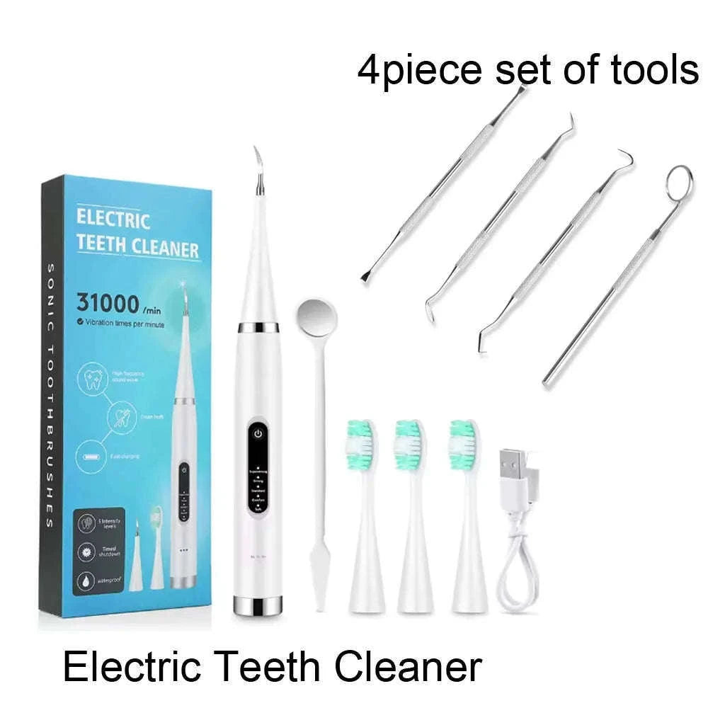 Electric Teeth Cleaner Ultrasonic Dental Scaler for Home Use-black