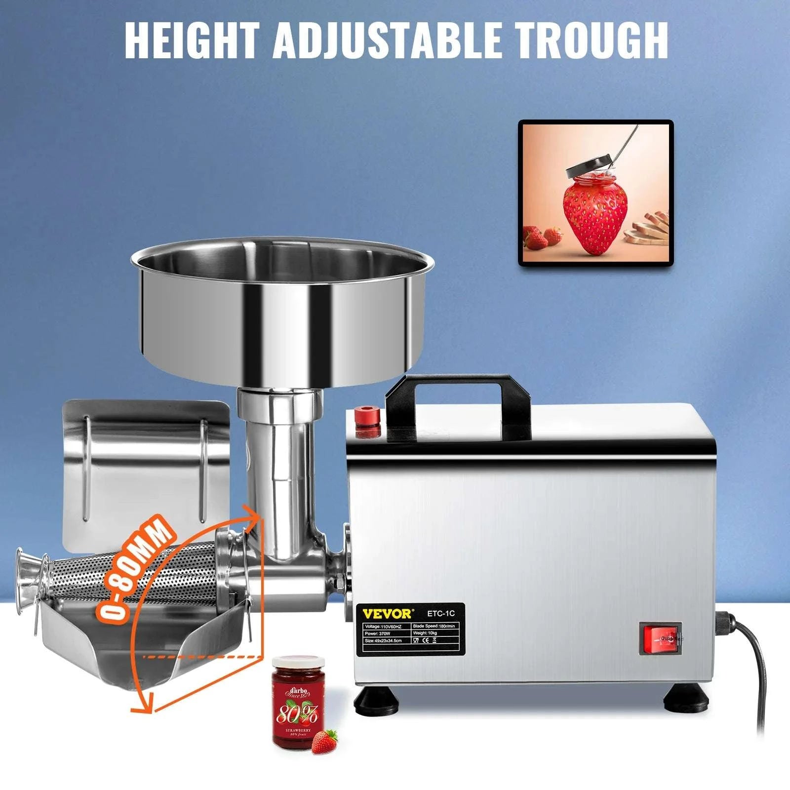 Electric Tomato Strainer & Sauce Maker with 370W Motor-United States