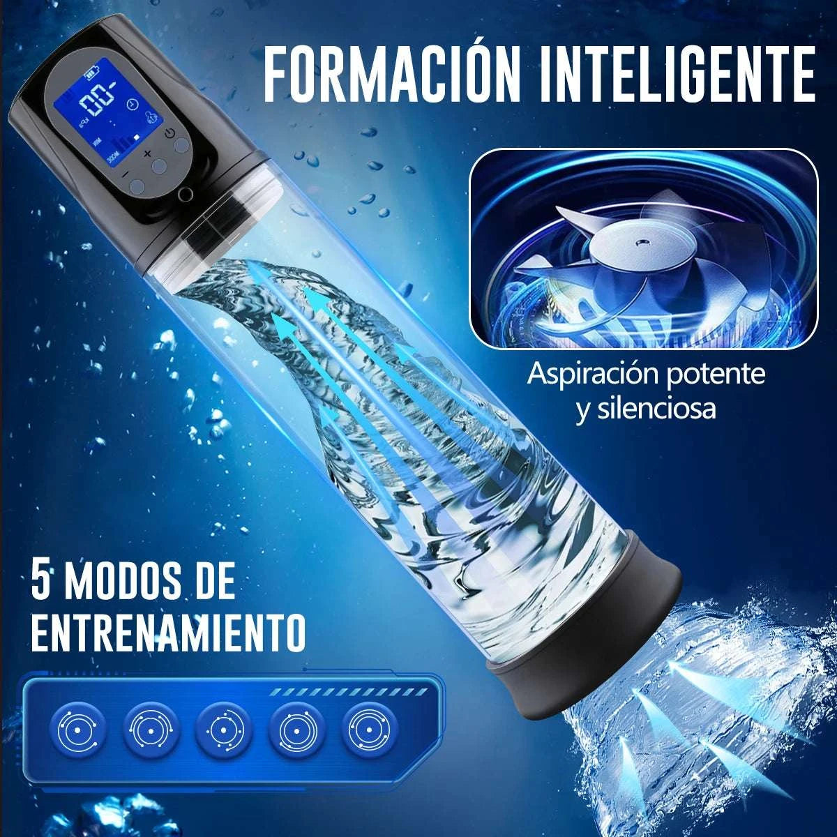 Electric Vacuum Penis Pump with LED Display & 4 Modes-3 leather cases / United States