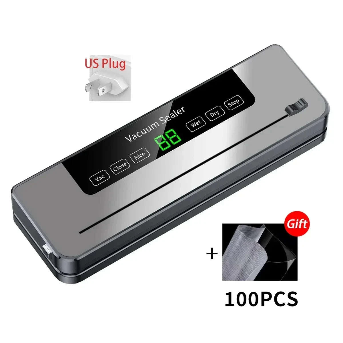 Electric Vacuum Sealer with Touch Control and Built‑In Cutter-EU / China Mainland