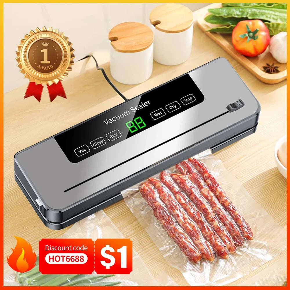 Electric Vacuum Sealer with Touch Control and Built‑In Cutter-EU / China Mainland