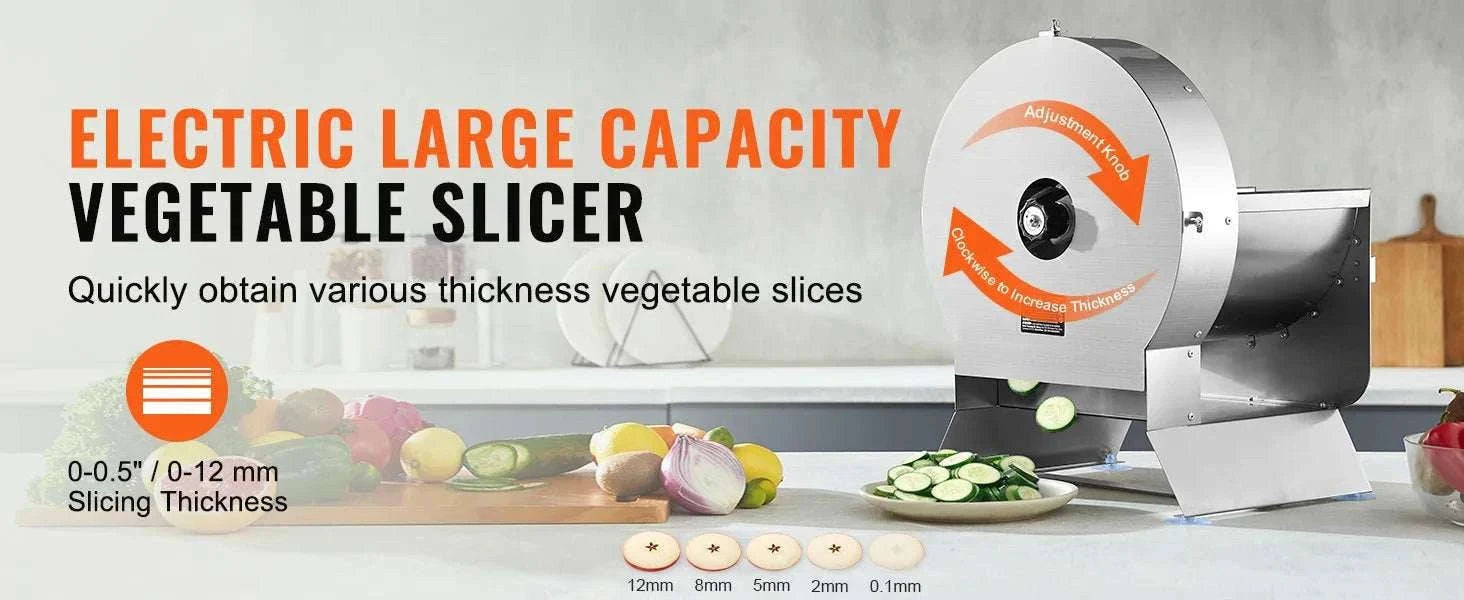 Electric Vegetable Slicer 0–12mm Adjustable Commercial Food Cutter-stainless33cm / france