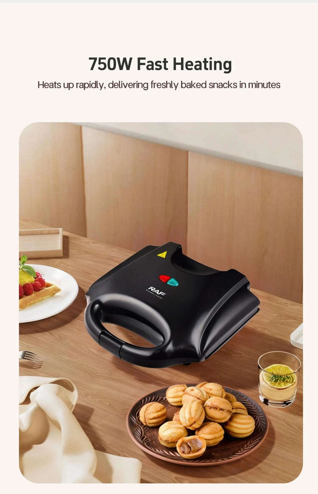 Electric Walnut Cake Waffle Maker With 12-Hole Nut Mold-R.246 / EU