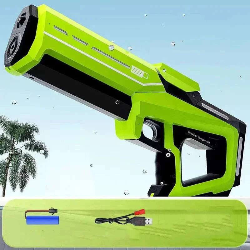 Electric Water Gun with Automatic Suction and LED Lights-Beige