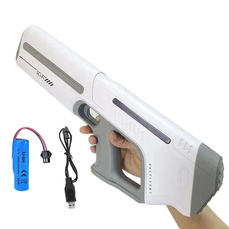 Electric Water Gun with Automatic Suction and LED Lights-Beige