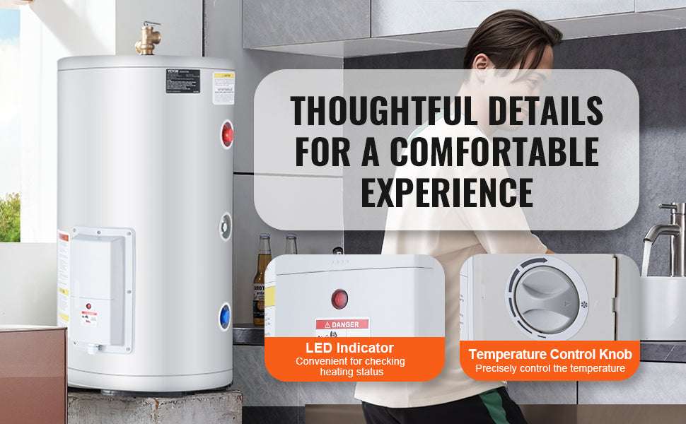 Electric Water Heater 70L Tank with LED Display & Temp Control-