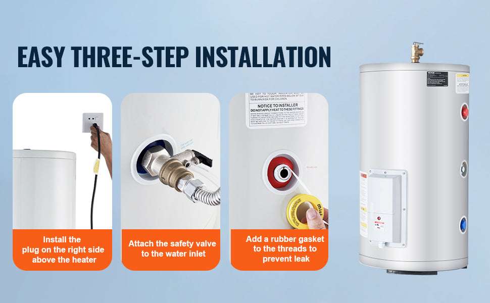 Electric Water Heater 70L Tank with LED Display & Temp Control-