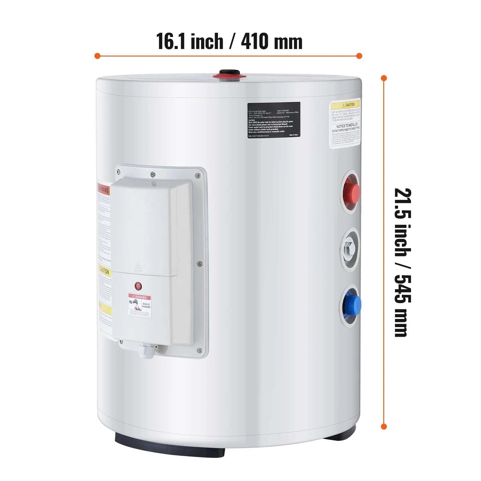 Electric Water Heater 70L Tank with LED Display & Temp Control-