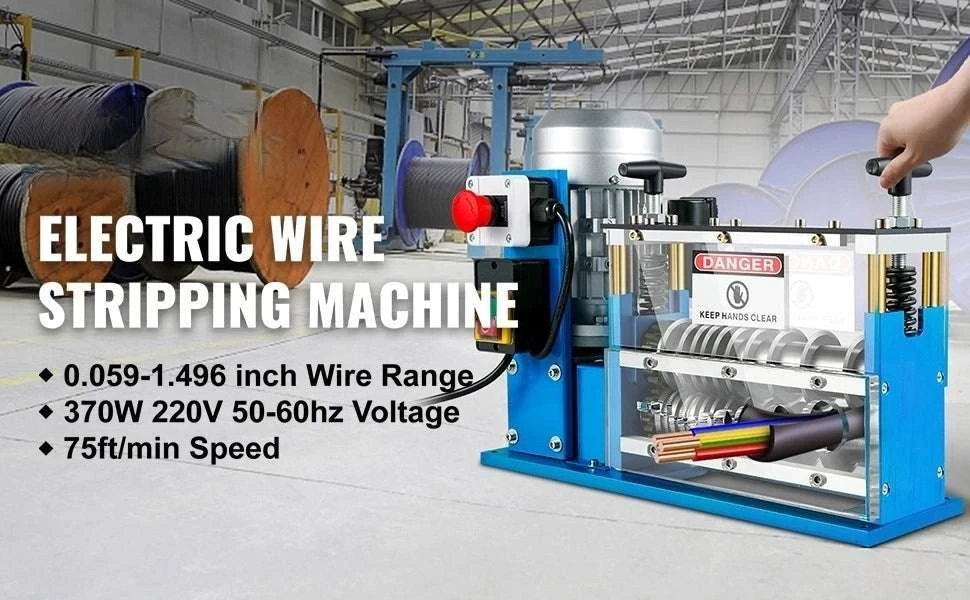 Electric Wire Stripping Machine 1.5–38mm, 11 Channels, 370W-370W / United States