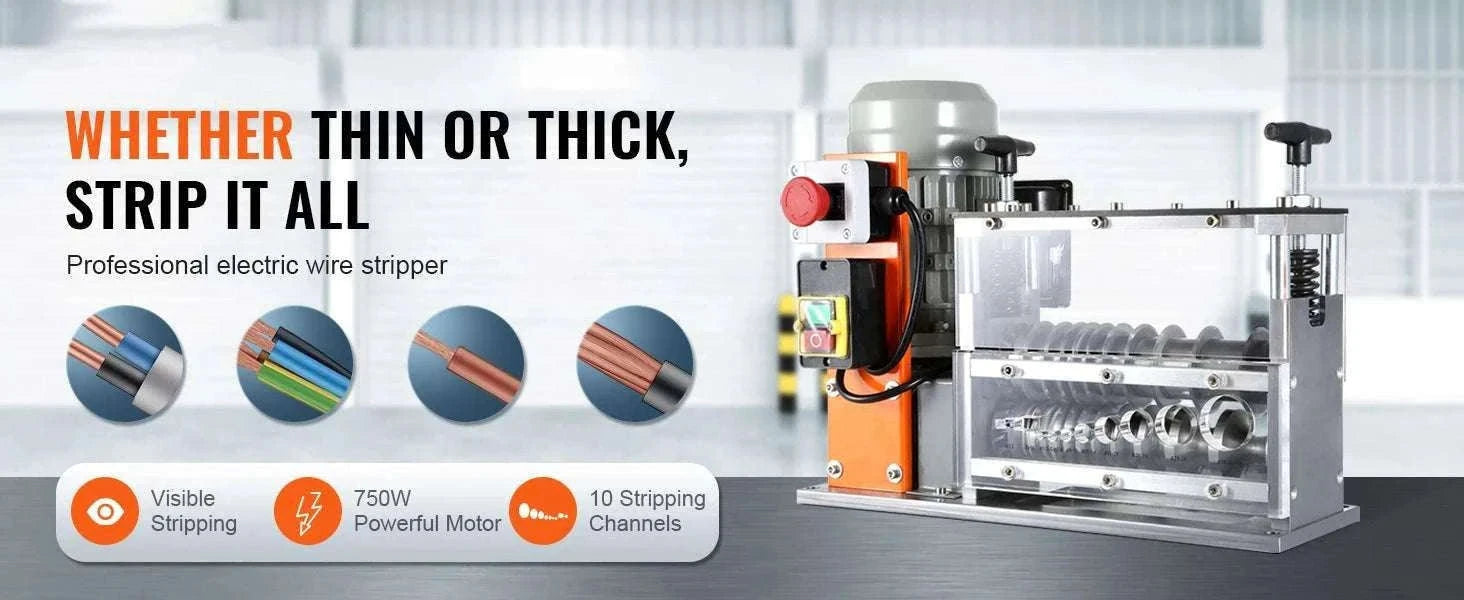 Electric Wire Stripping Machine 750W Cable Stripper 1.5–32mm-1.5 - 32mm / Poland