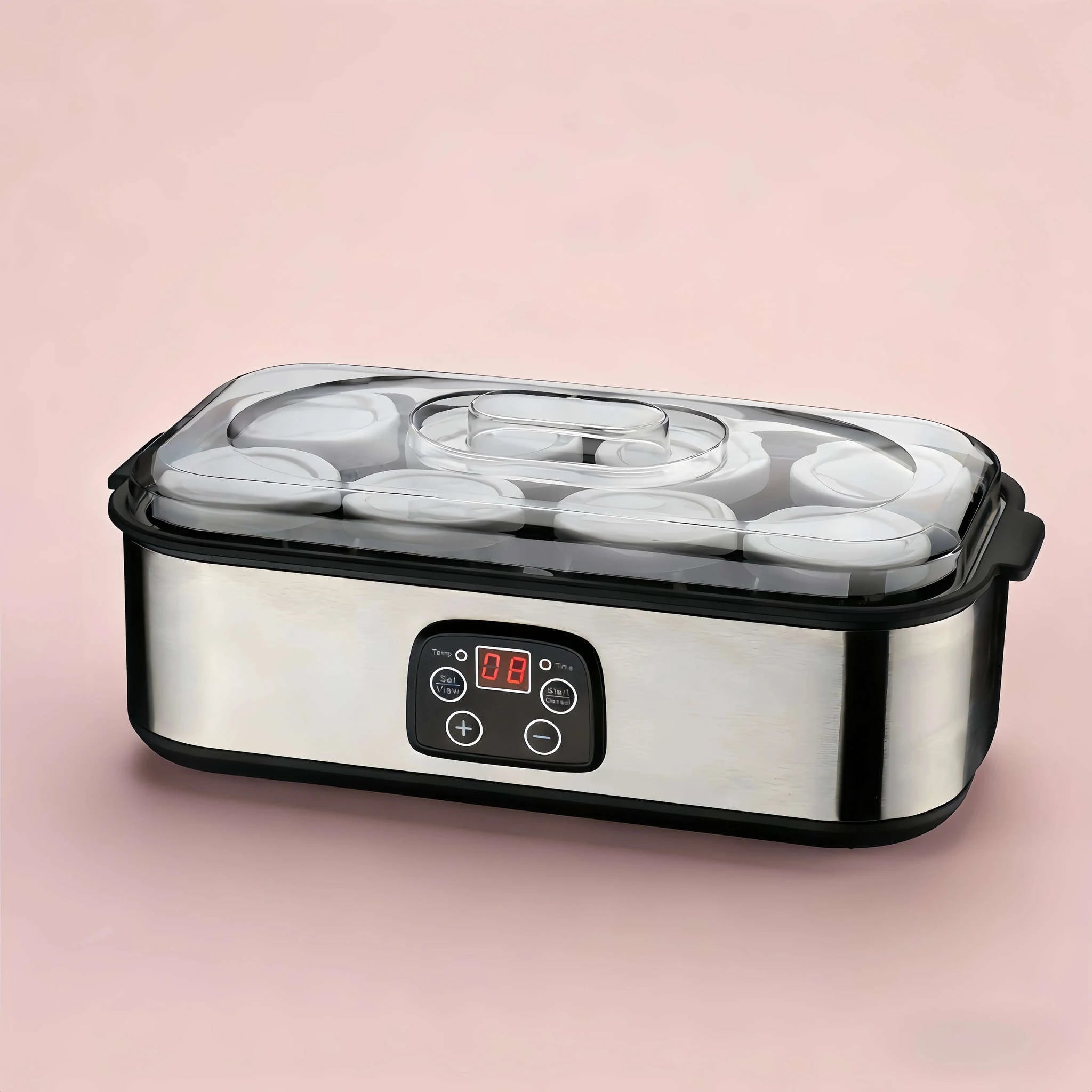 Electric Yogurt Maker Machine, 8 Jars Stainless Steel Yogurt Fermenter with 5 FREE Gifts: Bottle Opener, Egg Separator, Dish Sponge, Cleaning Cloth, Jam Spreader-United States