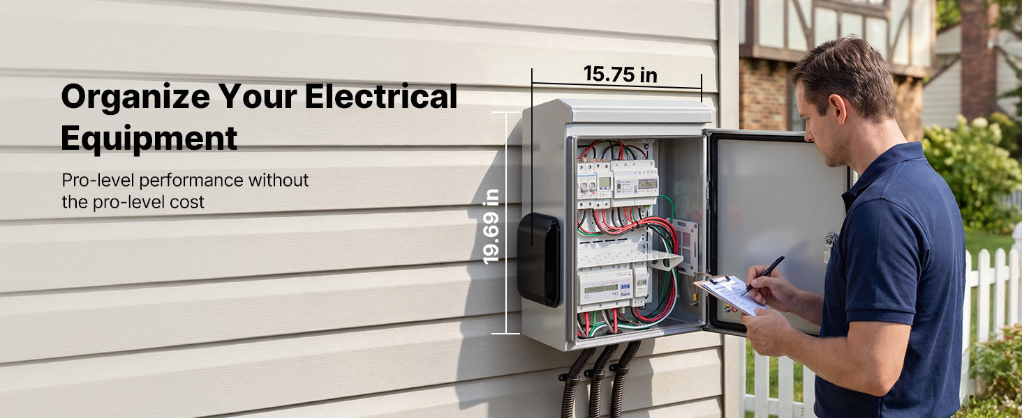 Venkovní elektrická rozvodná skříň 20x16x8 nerezová ocel IP65 větraná skříňka