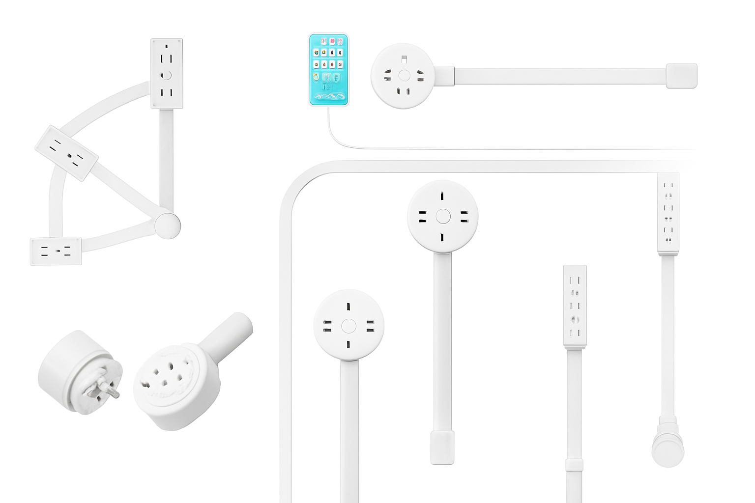 Produživač utičnice držač s 2 utičnice AC i USB-A/USB-C priključcima