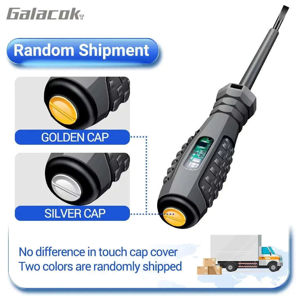 Electrician Test Screwdriver Voltage Tester with Indicator Lights-Grey