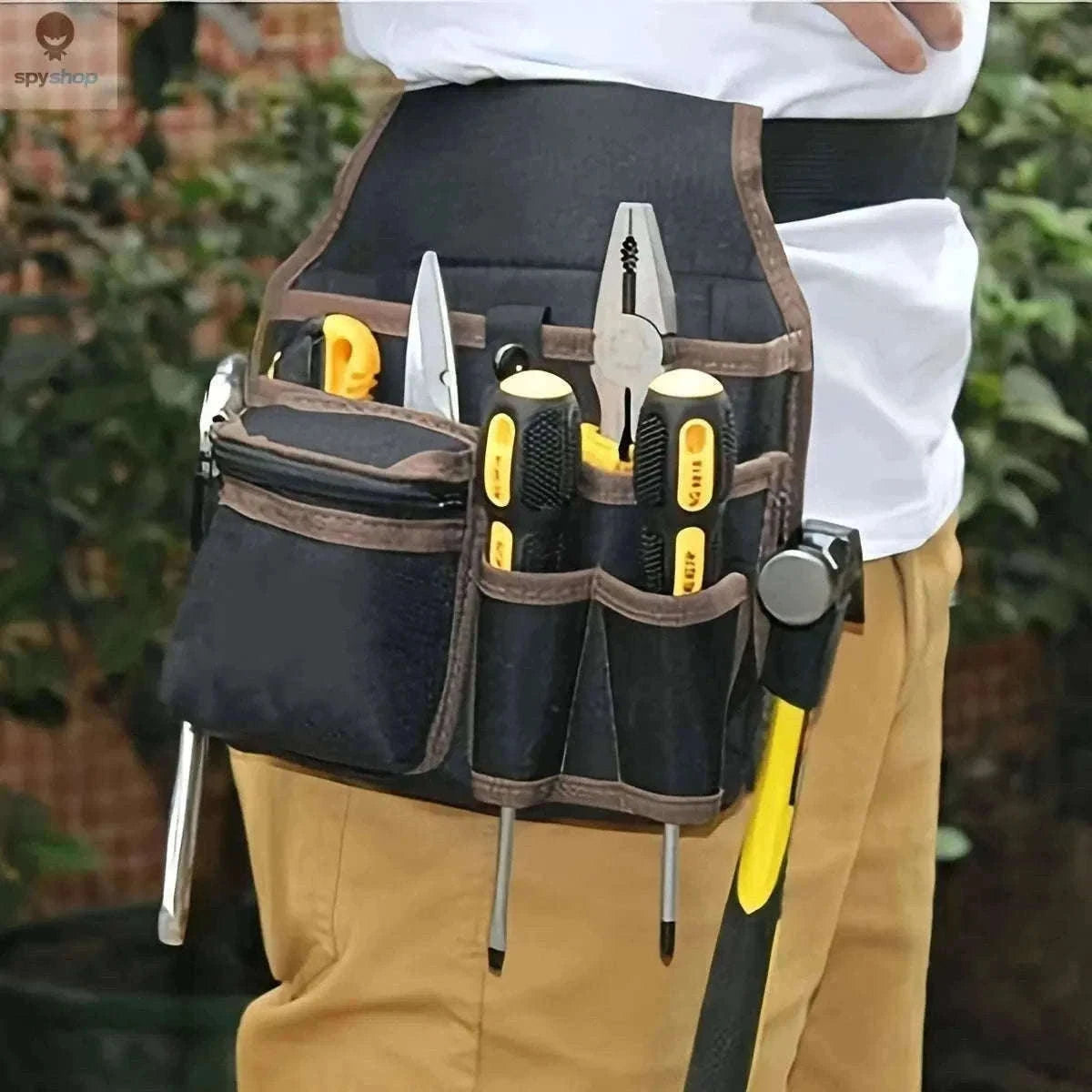 Electrician Tool Bag with Adjustable Waist Belt and Pocket Layout-