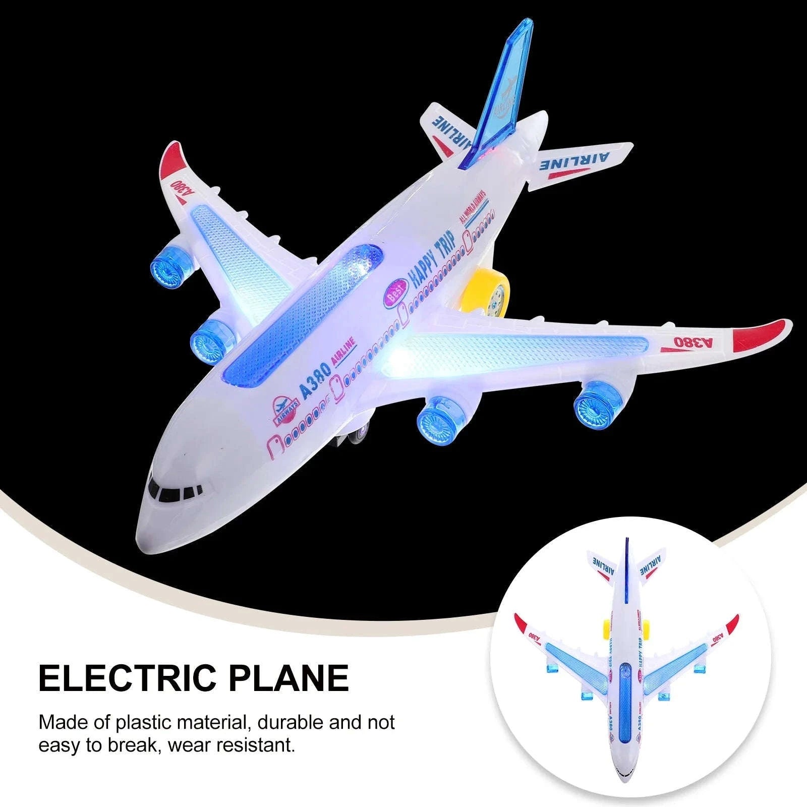 Electronic Aeroplane Toy with Music and Auto Rotation-Default Title