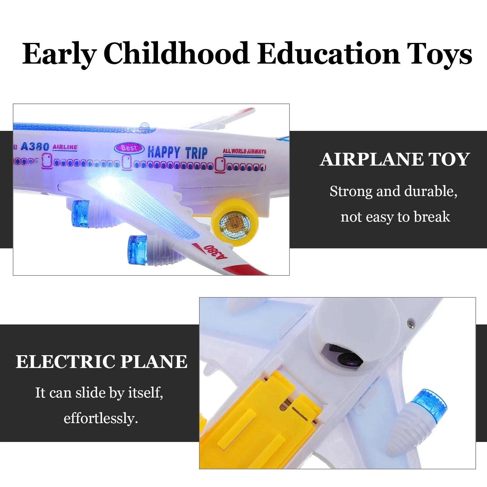 Electronic Aeroplane Toy with Music and Auto Rotation-Default Title