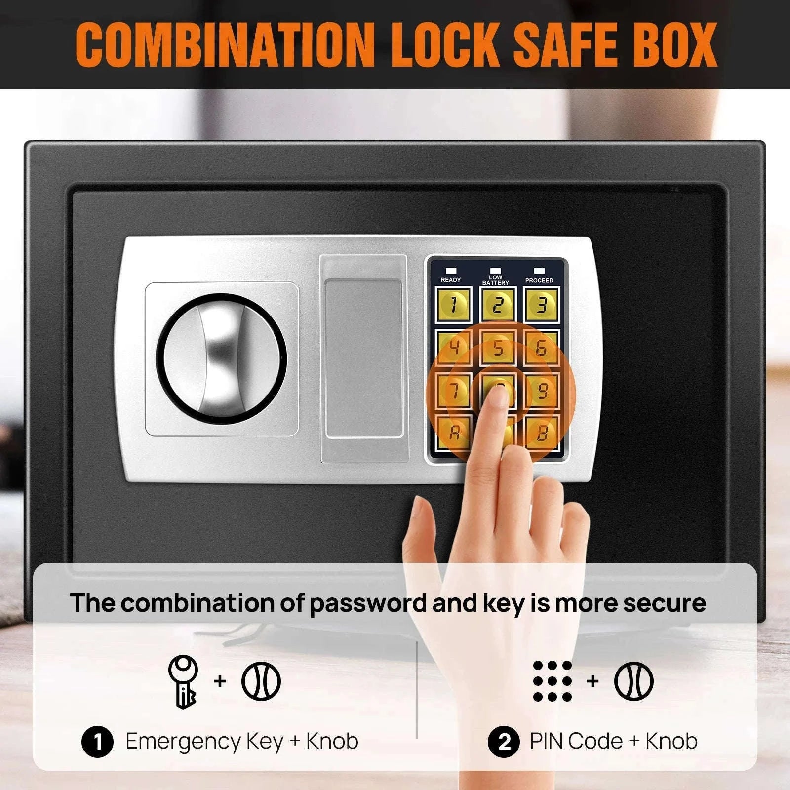 Electronic Digital Safe Box for Home, Office and Hotel Use-Black-16L / GERMANY