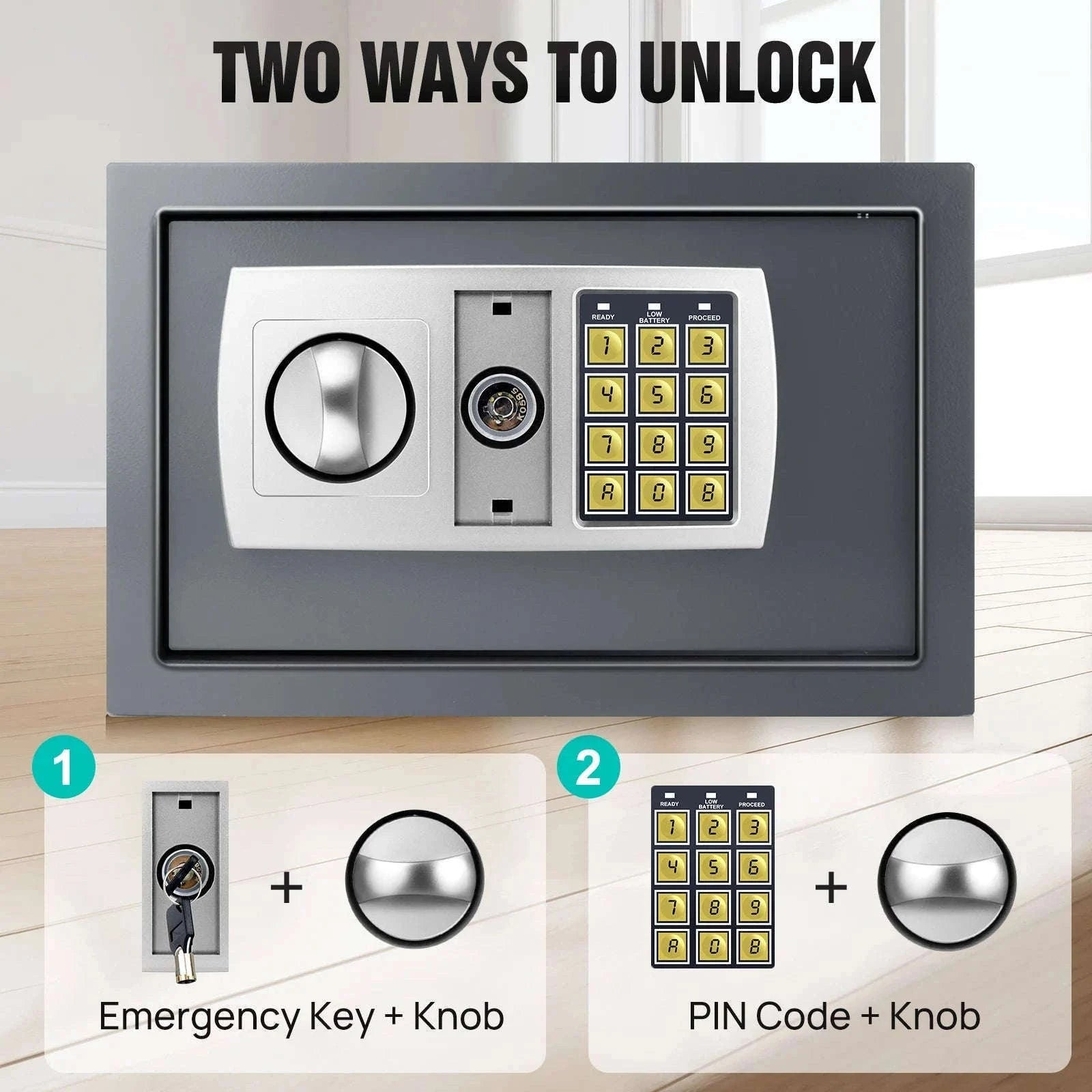 Electronic Digital Safe Box for Home, Office and Hotel Use-Black-16L / GERMANY