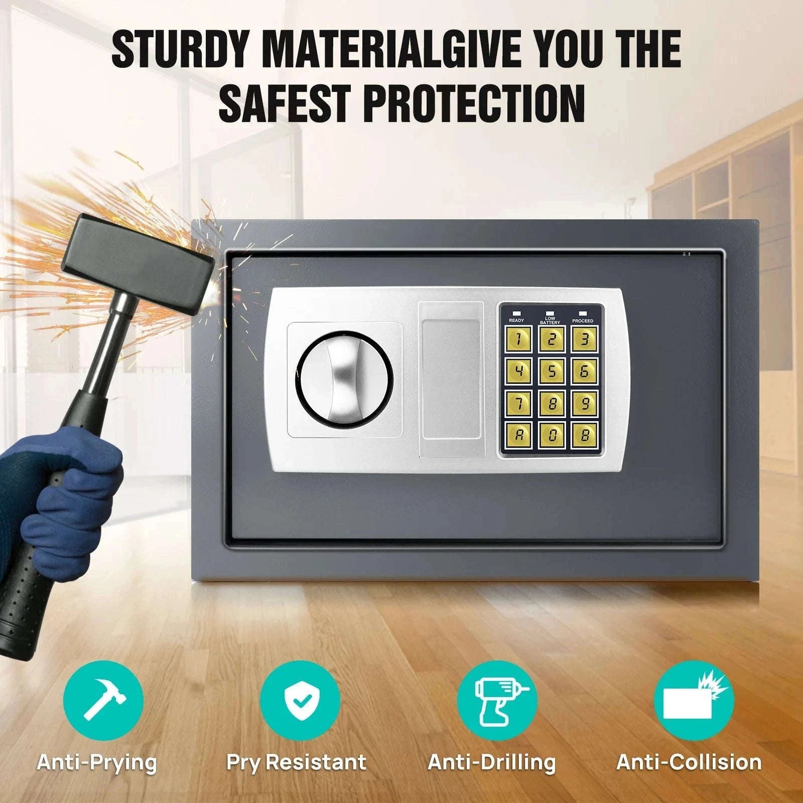 Electronic Digital Safe Box for Home, Office and Hotel Use-Black-16L / GERMANY