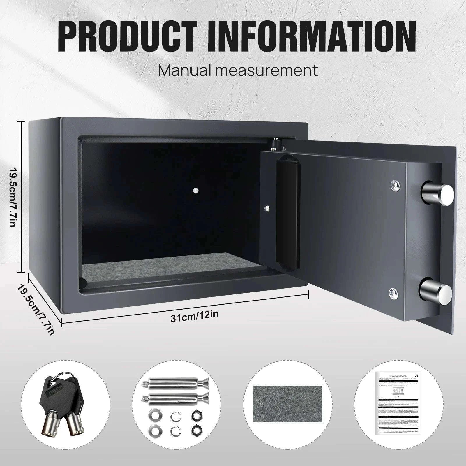 Electronic Digital Safe Box for Home, Office and Hotel Use-Black-16L / GERMANY