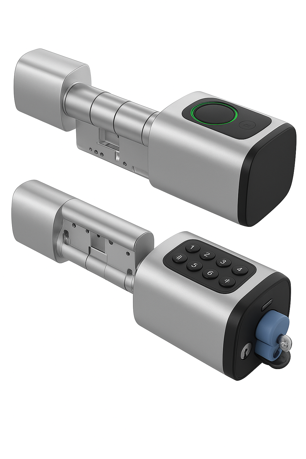 Elektronische Digitale Tuya Slimme Slot Cilinder met Vingerafdruk Wachtwoord App Bluetooth Kaart Mechanieke Sleutel Gemakkelijke vervanging Batterij