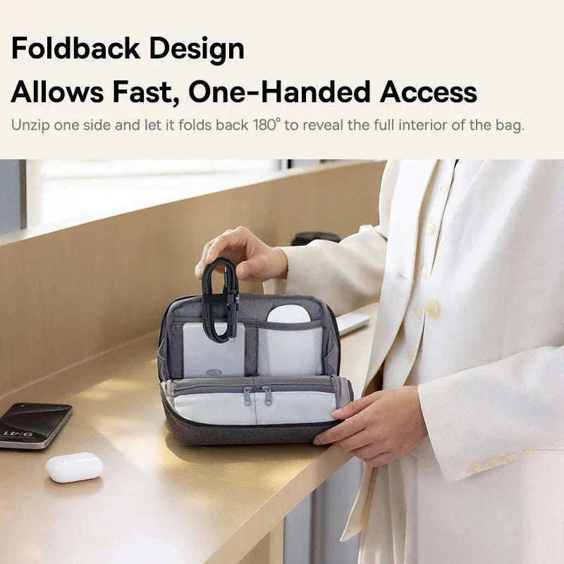 Electronic Organizer Bag for Chargers, Cables & Accessories-GRAY