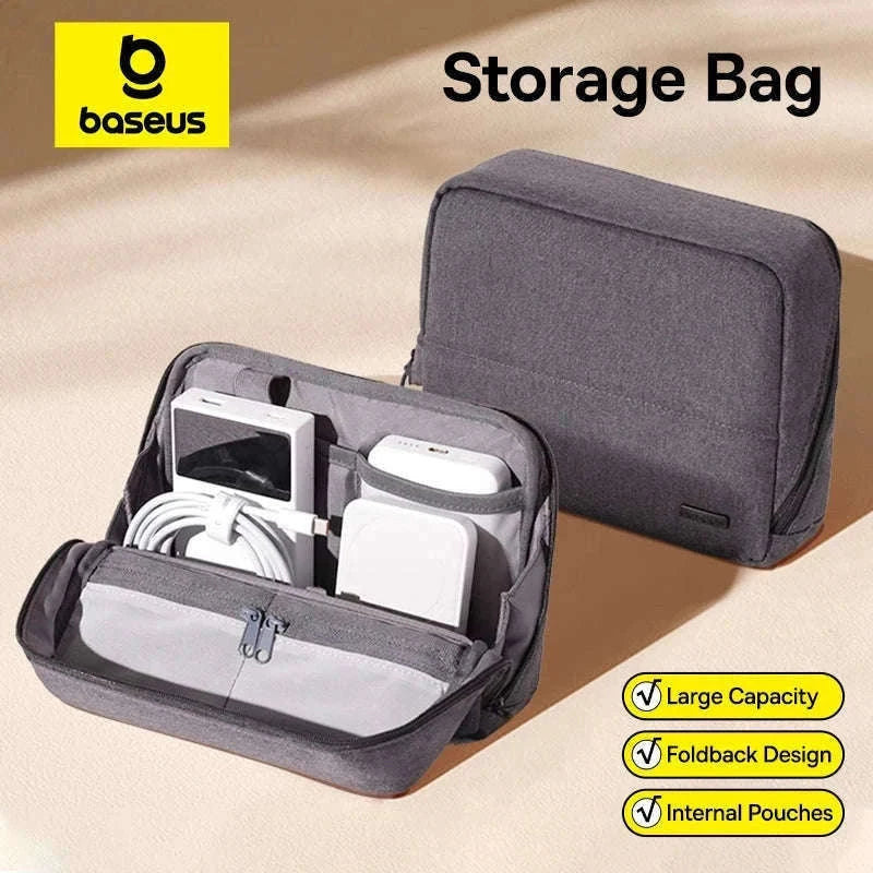 Electronic Organizer Bag for Chargers, Cables & Accessories-GRAY