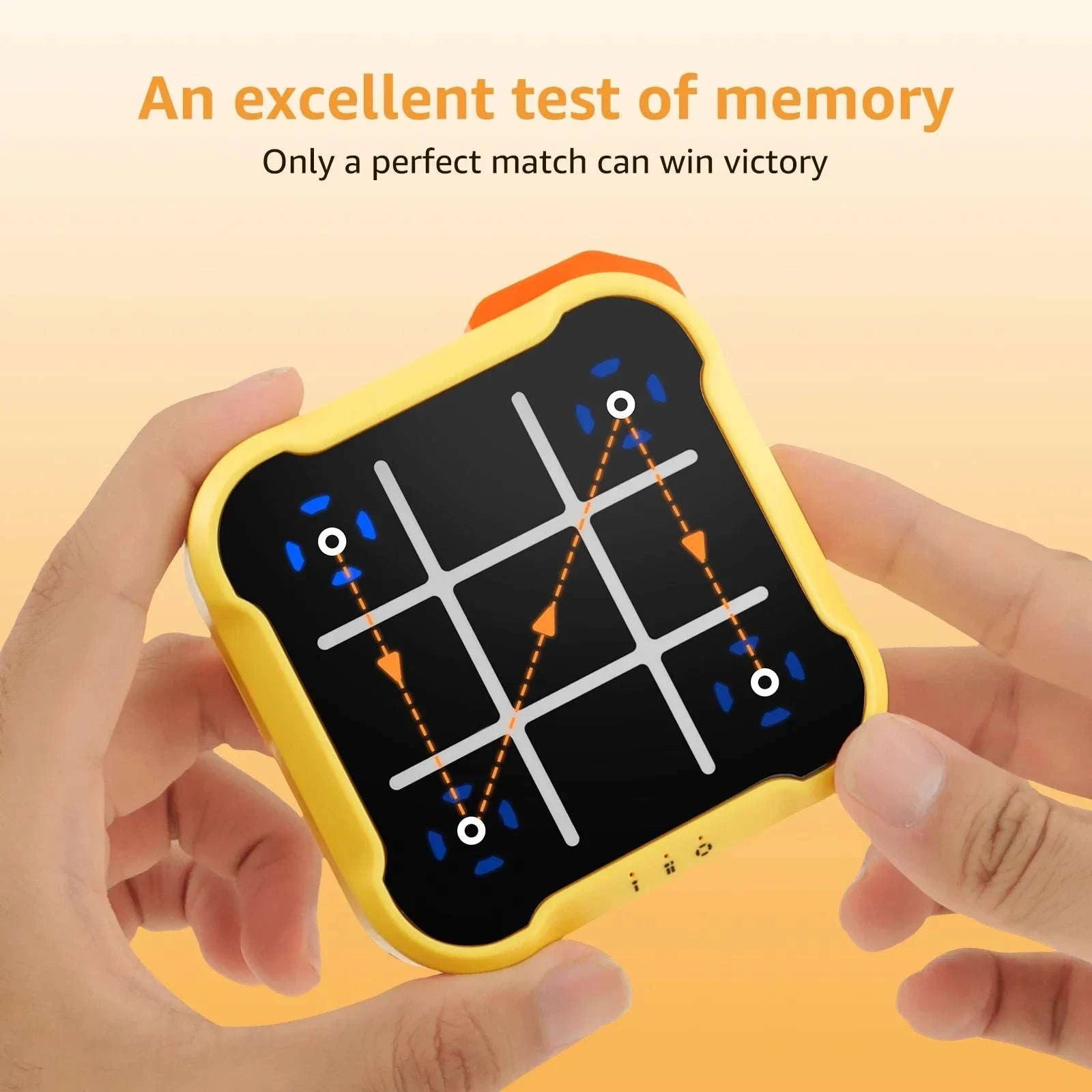 Electronic Tic-Tac-Toe Handheld Game with 3 Built-in Puzzle Modes-Blue / China Mainland